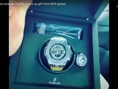 mtk hublot|Video showing Tyson Fury receiving luxury MTK Hublot watch as .